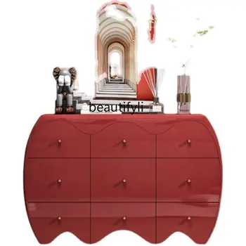 Скандинавская фортепианная краска Комод Современный минималистичный буфет Шкаф для хранения Комод Шкафчик для спальни