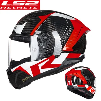LS2 THUNDER полнолицевой мотоциклетный шлем ls2 ff805 шлемы из углеродного волокна с двойным D-образным кольцом