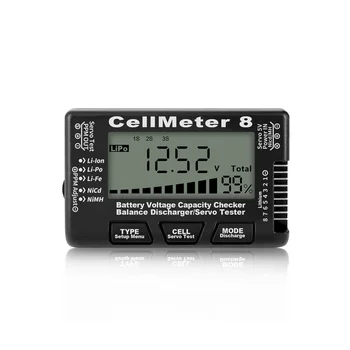RC Cellmeter 8 Цифровой тестер для проверки емкости батареи Тестер Тестер напряжения для литий-ионного NiMH NiMH Никель-никелевый измеритель Черный