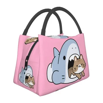  Custom Cat Shark Lunch Bag Мужчины Женщины Кулер Теплые изолированные ланч-боксы для пикника, кемпинга, работы, путешествий