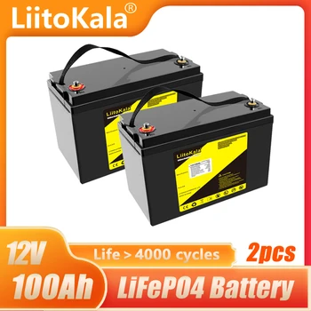 LiitoKala LifePo4 Аккумуляторная батарея 12,8 В 100 Ач DIY 24 В 36 В Перезаряжаемые литий-железо-фосфатные солнечные батареи Инструменты со встроенной BMS