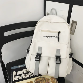  Многокарманные рюкзаки Панельные школьные сумки Повседневный ноутбук Нейлон Унисекс Рюкзак для девочек Мода Студентка Женщины Новый