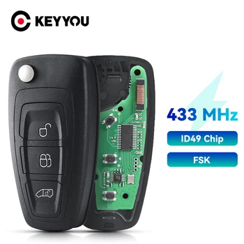 KEYYOU 433 МГц GK2T-15K601-AA Автомобильный дистанционный ключ для Ford Transit 2016 2017 2018 2019 2020 434 МГц FSK PCF7945P ID49 Чип Брелок Батарея