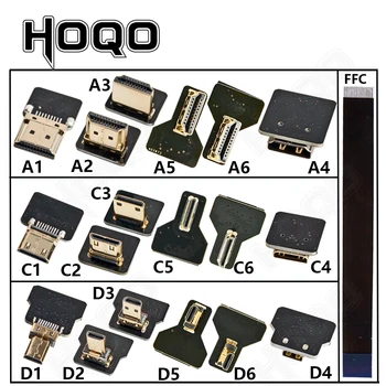  Для DJI FPV HDMI Плоский кабель HDMI Разъем Micro HD на Mini HD Female 90/270 градусов FFC 20-контактный плоский гибкий ленточный кабель