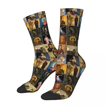 Святые Иисус Христос Унисекс Зимние носки На открытом воздухе Счастливые носки уличный стиль Сумасшедший носок