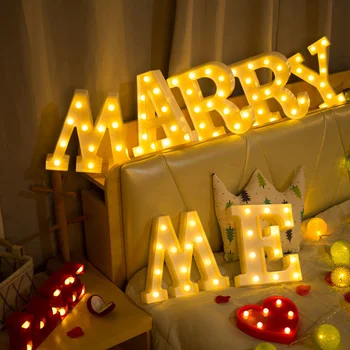 26 буква светодиодная ночник 0-9 цифровой шатер знак алфавитный свет для свадьбы день рождения настенная лампа внутренний декор