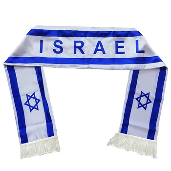  Инновационный и практичный шарф 15x145 см Печать Атлас Израильский флаг Национальный День Шарфы Израильская шаль