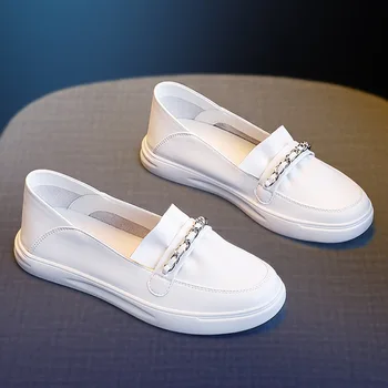  Высококачественная белая обувь 2023 Новая женская обувь с плоским дном Повседневная обувь с мягким ртом и мягкой подошвой для женщин Удобная рабочая обувь