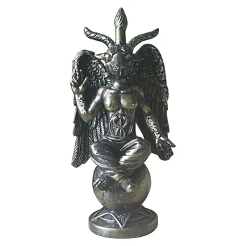 Сатанинский идол Бафомет Скульптура Медитация Крыло Статуя Смола Ремесла Религиозные украшения A