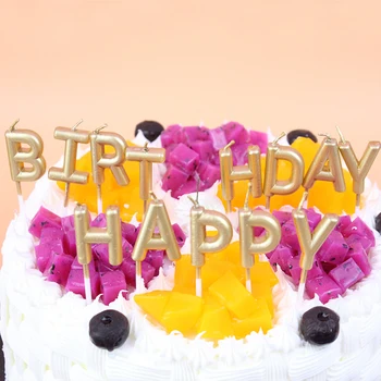1 Коробка Свеча на день рождения Английский алфавит Украшение торта Выпечка Декор Принадлежности Письма День Рождения Свеча Подключаемая свеча