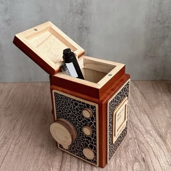Sanwoo 1 шт. Музыкальная шкатулка для камеры, деревянная винтажная студенческая пара ручной работы, выпускной сувенирный карандаш