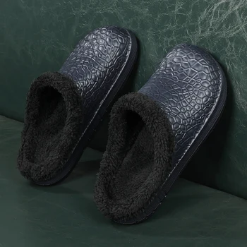 2022 Новые зимние женские тапочки Толстая платформа Водонепроницаемые нескользящие мягкие удобные плоские тапочки Теплая домашняя женская обувь