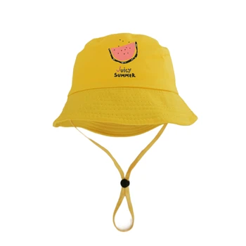  для девочек шляпа-ведро фрукты арбуз модные шапки кепка для девочек лето солнце рыба шапка для детей с ветрозащитной веревкой