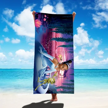 Тиана (Принцесса и лягушка) Банные полотенца Пляжное полотенце из микрофибры Мочалка для мальчиков Домашняя Дети Взрослые Домашние полотенца