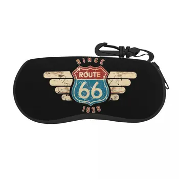 Знак Route 66 с 1926 года Чехол для очков Женщины Мужчины Мягкие Солнцезащитная коробка для солнцезащитных очков Mother Road