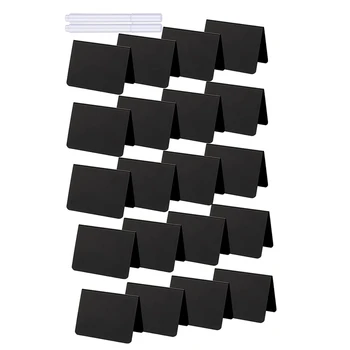 40 штук Мини-таблички для меловой доски А-образные меловые столы Бирки для шведского стола Стираемые доски из ПВХ с белыми меловыми маркерами