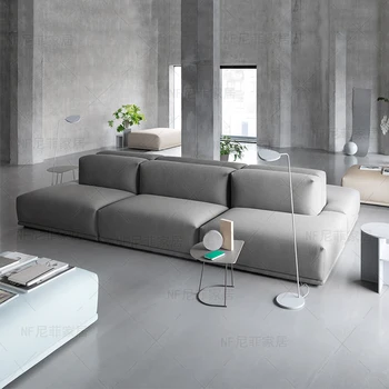 Скандинавская современная студия, диван на ресепшене, квартира, маленькая квартира, модульная комбинация, двусторонний задний диван