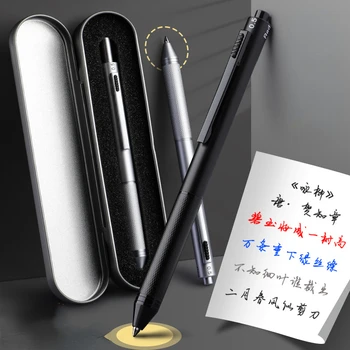  Многоцветные металлические шариковые ручки 4 в 1 3 цвета шариковая ручка + автоматический карандаш для школьного офиса письменные принадлежности канцелярские принадлежности