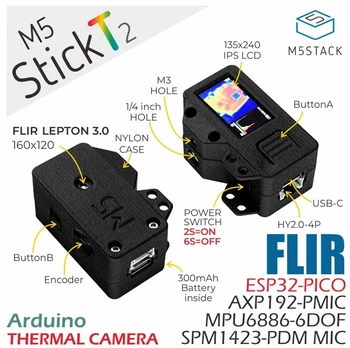 M5Stack StickT2 Инфракрасный тепловизор 6-осевой ИНС бесконтактного типа FLIR Lepton3.0
