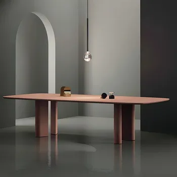 Скандинавский дизайн минималистичный длинный стол из массива дерева современный простой обеденный стол Творческий письменный стол индивидуальность конференц-стол
