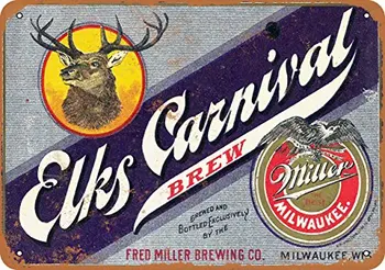 9 x 12 Металлическая вывеска - Карнавальное пиво Миллера 1901 года - винтажный образ