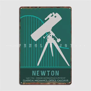 Научные плакаты Сэр Исаакс Ньютон Физик Математик Астроном Плакат с металлической табличкой Кино Классический плакат с жестяной вывеской
