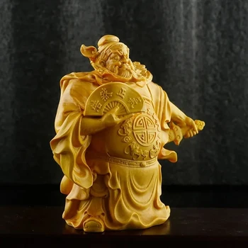 8CM Высокий Чжун Куй Самшитовая Скульптура Китайская мифология Традиционная фигура Резьба по дереву Статуя Удачный домашний декор