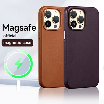 Официальный кожаный чехол MagSafe для Apple iPhone 15 Pro Max 14 13 12 14pro Mag Safe Оригинальный магнитный магнитный чехол для телефона для зарядки