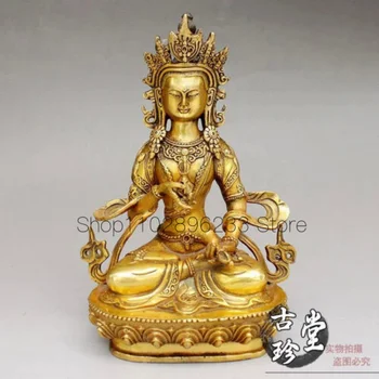 Древняя тибетская статуя Латунь Буддизм Древняя статуя бодхисаттвы