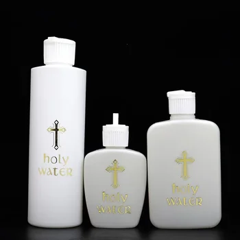 Пластиковая бутылка для воды с золотым крестом для крещения и экзорцизма с завинчивающейся крышкой Христианские церковные принадлежности для пасхальных вечеринок
