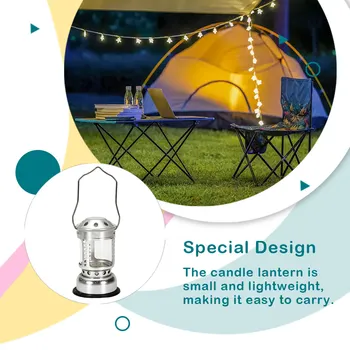 Металлическая ручная лампа для чайной свечи На открытом воздухе Туристическая палатка Свет Многофункциональный водонепроницаемый подвесной фонарь Фонарь Кемпинг Охота
