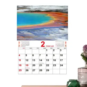 Пейзажи Настенный календарь на 2024 год Настенный календарь природных пейзажей Портативные фотографии природы Ежемесячные настенные календари для учебной комнаты