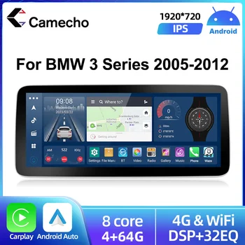 Camecho 12,3-дюймовый Android 8-ядерный 4 + 64G Авто Радио Стерео Для BMW 3 серии 2005-2012 GPS FM BT Задняя камера Автомобильный мультимедийный плеер