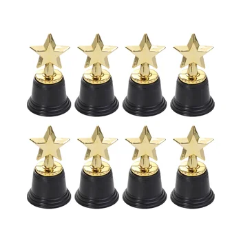 8PCS Plastic Star Trophy Наградные призы для празднования вечеринок Церемония благодарности Подарочные награды (Золотой)