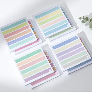Цвет Morandi Stripe Sticky Note Memo Дневник Список дел Сообщение Рука Учетная запись Наклейка Канцелярские принадлежности