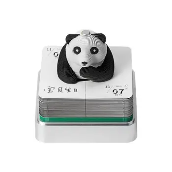 Симпатичный мини-панорамный панда в ручном переплете 3D резьба по бумаге Искусство ремесла Аромат Блокнот Sticky Notes Держатель для ручек 2024 Календарь Блокнот