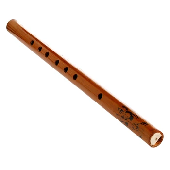 Традиционный бамбуковый флейта с 6 отверстиями Кларнет Студенческий музыкальный инструмент Цвет дерева