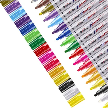  Маркерные ручки 18 цветов Масляный лаковый маркер Постоянный водонепроницаемый быстросохнущий средний наконечник, Ручка для краски разных цветов для металла