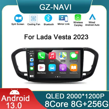 9 дюймовый QLED Авто Android 13 Авто Радио мультимедийный плеер Для Лада Веста 2023 Навигация GPS No 2din DVD 5G WIFI BT