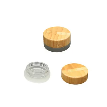 100 шт. 5 г крем для лица упаковка косметический крем прозрачная матовая стеклянная банка бамбуковая крышка для твердого крема