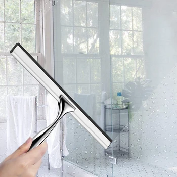 Бытовой душ Скребок для стекла Стеклоочиститель из нержавеющей стали Очиститель окон с самоклеящимся крючком