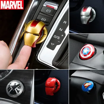 Marvel Капитан Америка Железный Человек Двигатель Автомобиль Кнопка запуска зажигания Кнопка Защитная крышка Наклейка Marvel Аксессуары для отделки автомобиля Игрушка