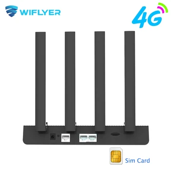 Wiflyer 4G Router WiFi SIM-карта 300 Мбит/с 1200 Мбит/с 2,4 ГГц 5 ГГц 3g4G Wi-Fi Roteador 2 * LAN EC200AEUHA Модем 4 * Антенна Домашняя точка доступа