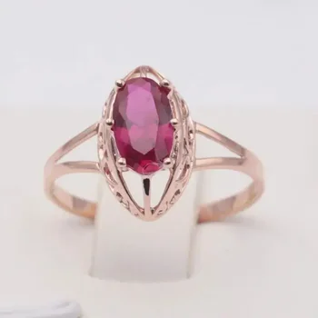 585 фиолетовый золотой 14-каратный розовый золотой бриллиант ажурные рубиновые обручальные кольца для пар регулируемый креативный дизайн роскошные ювелирные изделия