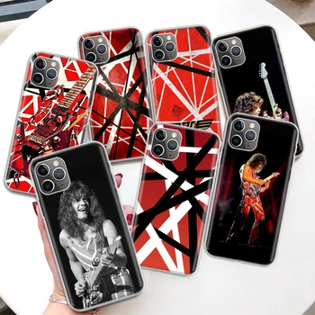 Eddie Van Halen Графический чехол для телефона Guitar Coque для iPhone 11 13 14 Pro Max 15 Ultra 12 Mini 7 Plus 8 + X XR XS SE 6S 5S Apple