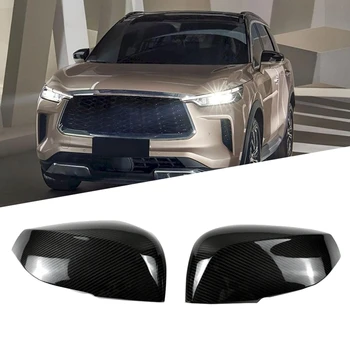 Real Carbon Fiber Автомобильная крышка бокового зеркала заднего вида для Infiniti QX50 2016-2023 QX60 2016-2020 Крышка дверного зеркала