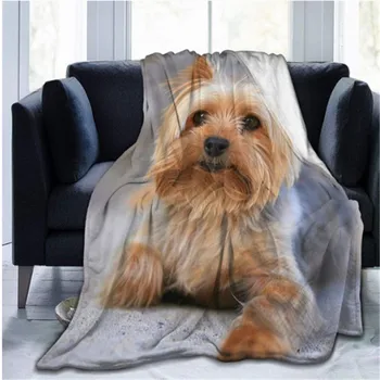 Мультяшная собака Мягкая фланелевая 3D-печатная одеяла шерпа для кроватей Диван Плюшевое одеяло Спящий сон Одеяло Одеяло Домашнее использование Диван Декор