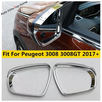 Автомобильное зеркало заднего вида Дождевая тень Непромокаемые лезвия Набор для бровей Аксессуары для отделки экстерьера для Peugeot 3008 3008GT 2017 - 2022