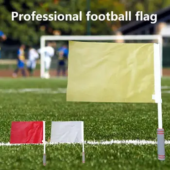  Компактный футбольный лайнсмен Портативный флаг Противоскользящий яркий цвет Ручка поглощения пота Рефери Ткань Флаг для футбольных тренировок