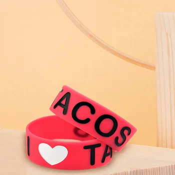  Classic I Love Tacos Браслеты Стильный серый / розовый / черный силиконовый браслет для новинки ювелирных изделий Вечеринка Favors PR Sale